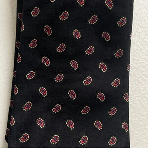 Tattersall All Silk Black & Red Neck Tie Formal Vintage